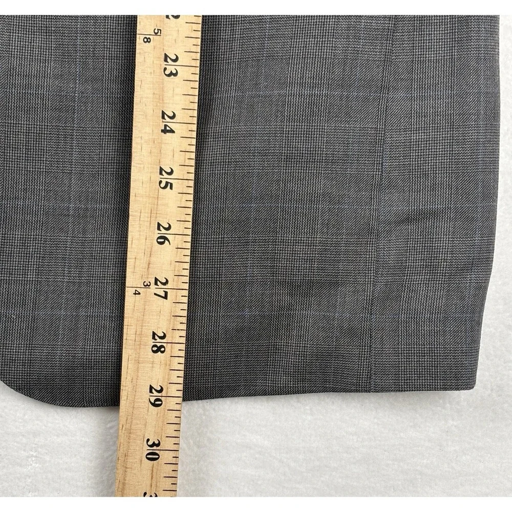 Lauren Ralph Lauren Slim Fit Gray‎ Windowpane Wool Sport Coat Blazer 38S